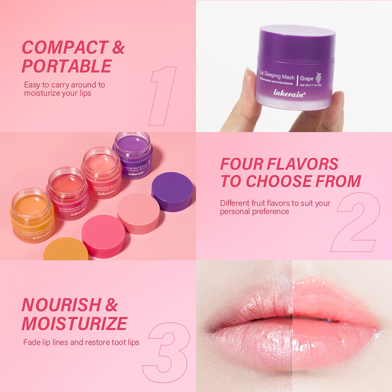 Oem Private Label Moisturizing Organic Hydrating Sleeping Lip Mask Overnight Natural Lip Balm for Female Wholesale