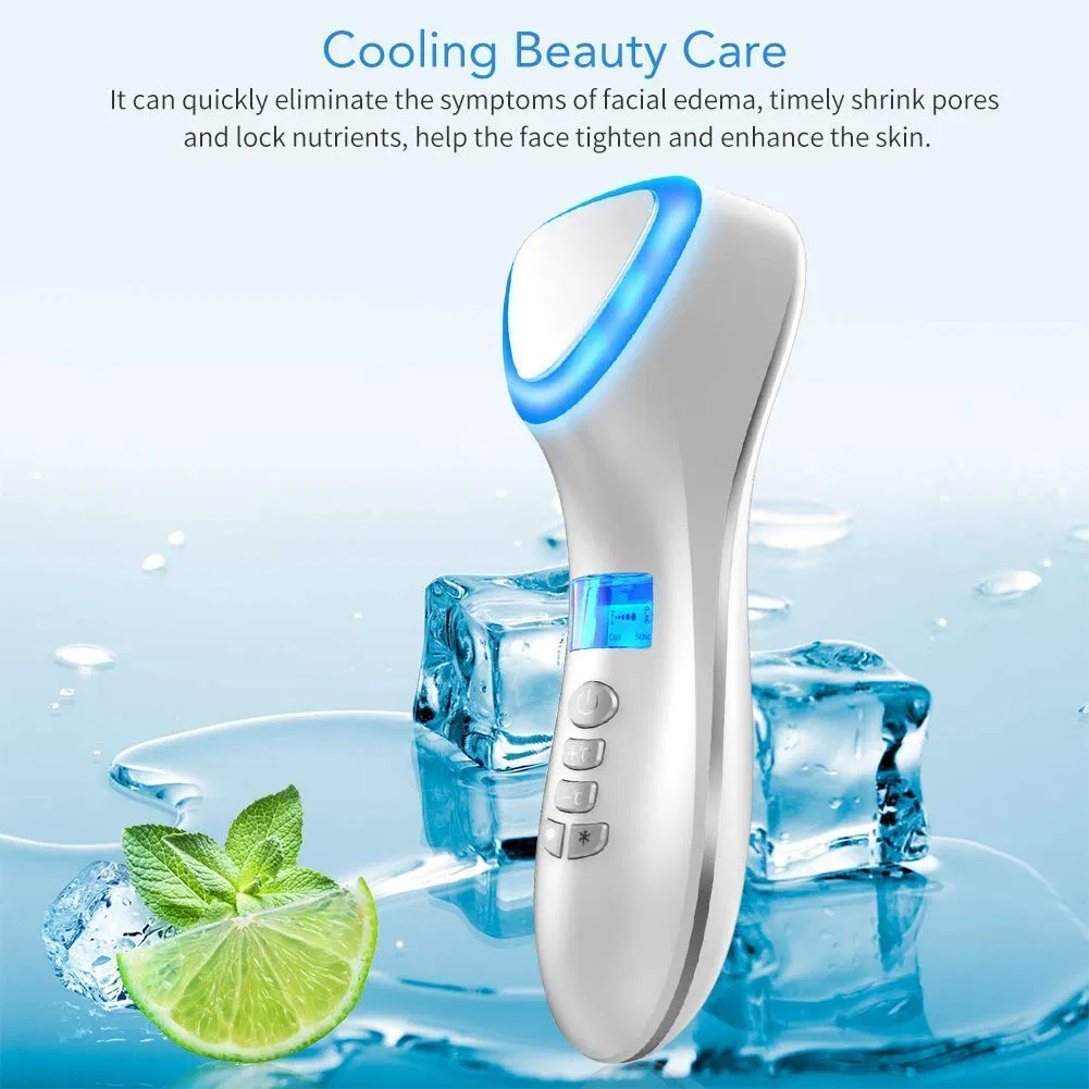Home Use Beauty Device Multifunction Skin Care V Facial Lifting Vibrating Massager Red Photon Acne Treatment