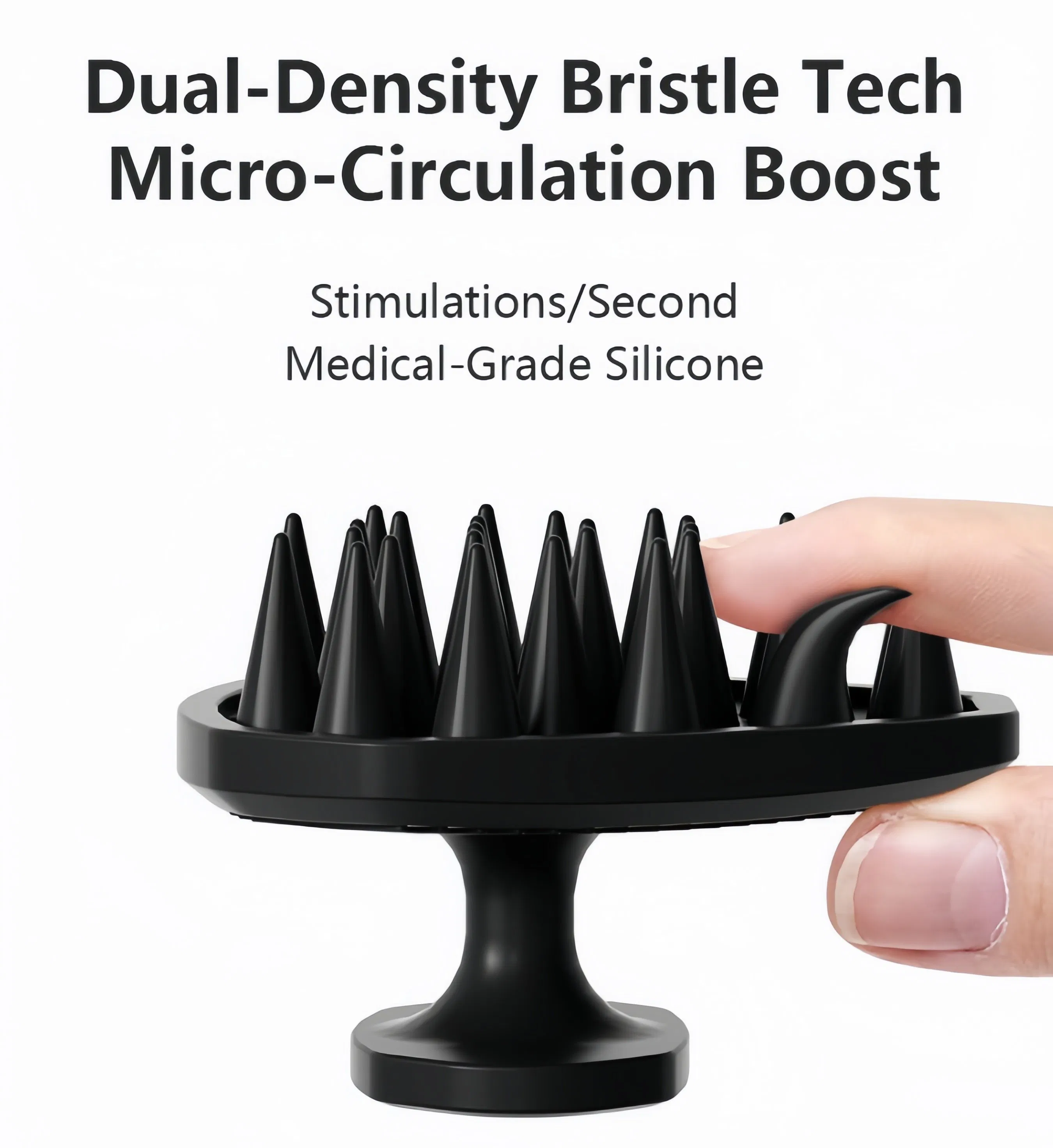 Dual-Function Beard Grooming and Scalp Massage Brush for Men