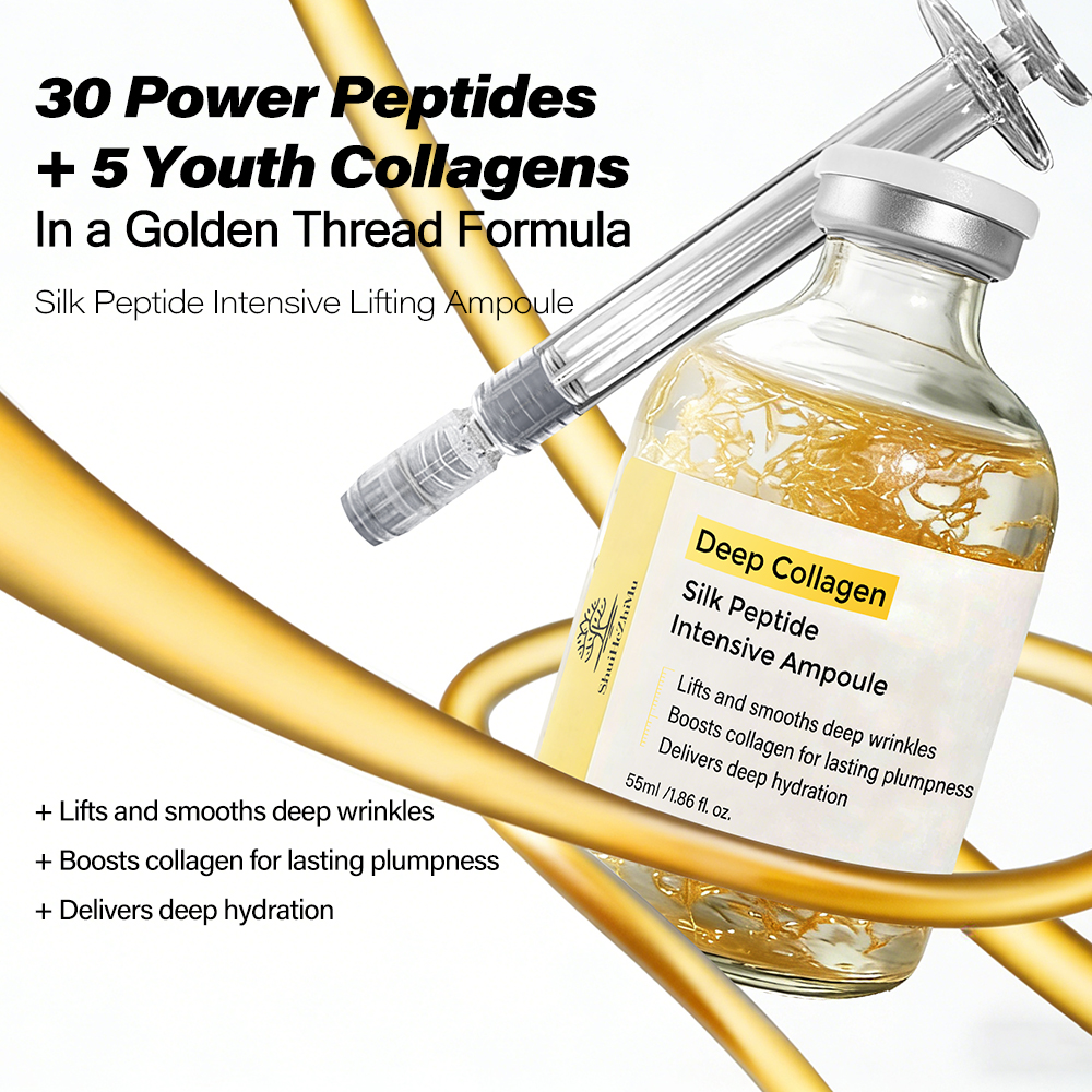 Wholesale Vegan Deep Collagen Silk Peptide Lifting Ampoule Anti Aging Firming Serum OEM Private Label