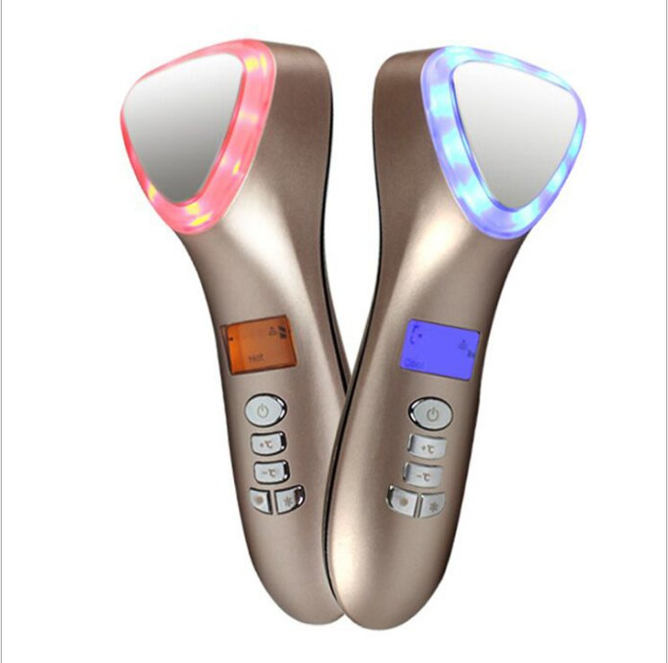 Home Use Beauty Device Multifunction Skin Care V Facial Lifting Vibrating Massager Red Photon Acne Treatment