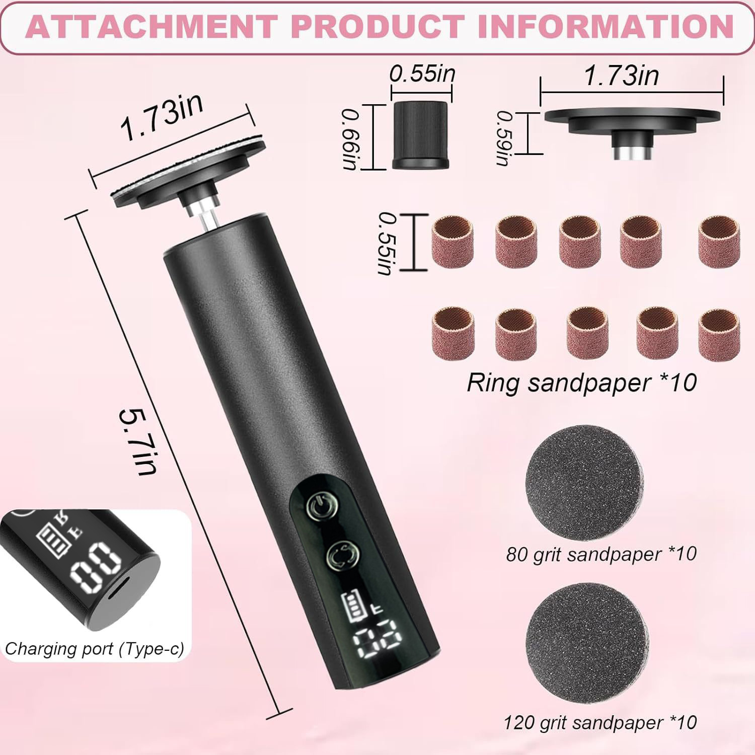 Electric Durable Professional Foot File Callus Remover Pedicure Tool Foot Grinder Dead Skin Removal Smooth Feet Care Portable