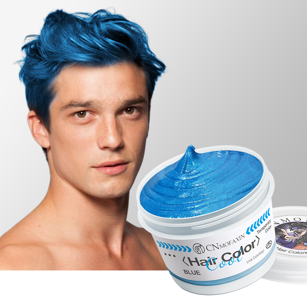 Premium Organic Blue Hair Coloring Wax Natural Private Label Wholesale Styling Effect Texturizing Volumizing Shine Strong Hold