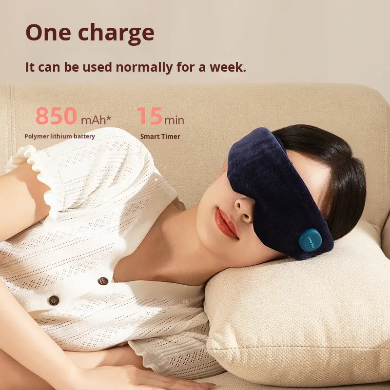 Wireless Heated Eye Massager Washable Electric Eye Mask 3 Vibration Modes Rechargeable Eye Bags Dark Circles