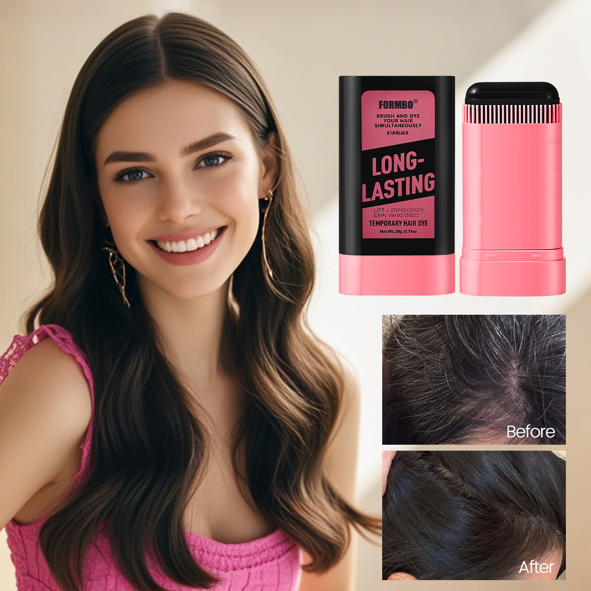 FORMBO Styling Hair Products Temporary Hair Color Dye Easy to Use Black and Brown Wholesale Hair Dyes Stick for Beauty