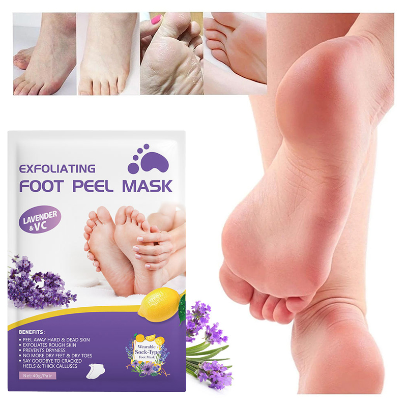 Wholesale 40g Foot Care Prevents Dryness Soften Cutin Lavender & VC Exfoliating Foot Peel Mask
