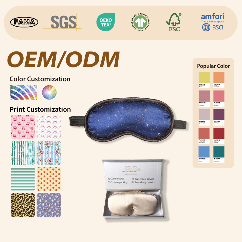 LINYE Premium Factory Custom Luxury Sleeping Eyemask 16 19 22 Momme 100% Puer Mulberry Silk Eye Mask For Sleep