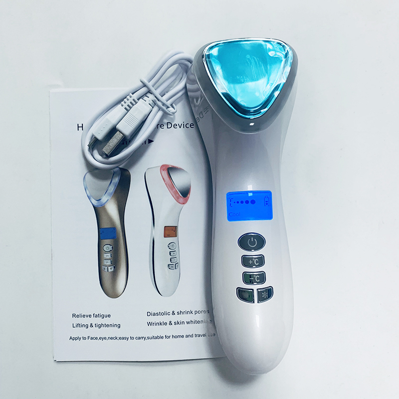Home Use Beauty Device Multifunction Skin Care V Facial Lifting Vibrating Massager Red Photon Acne Treatment