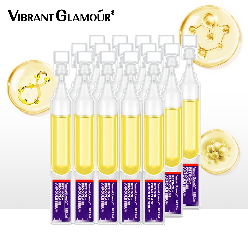 Triple Anti-Aging Anti-Wrinkle Face Serum Retinol + Xylane Ampoule 2ml*15pcs Collagen Organic Whitening Lightening OEM Supply