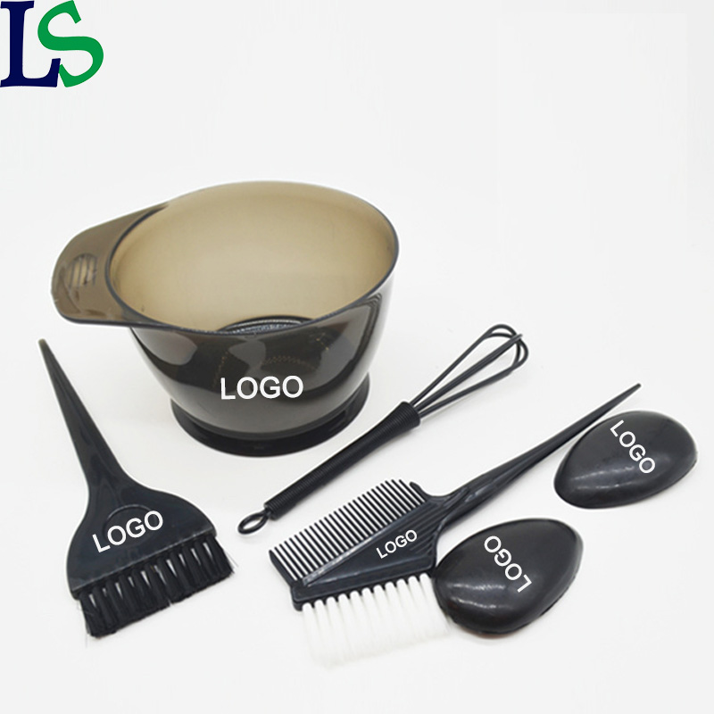 Custom Logo Barbershop Salon Hair Mixer Tinting Bowl Dye Brush Ear Cover Set Dyeing Tools Hairdressing Styling Hair Coloring Kit