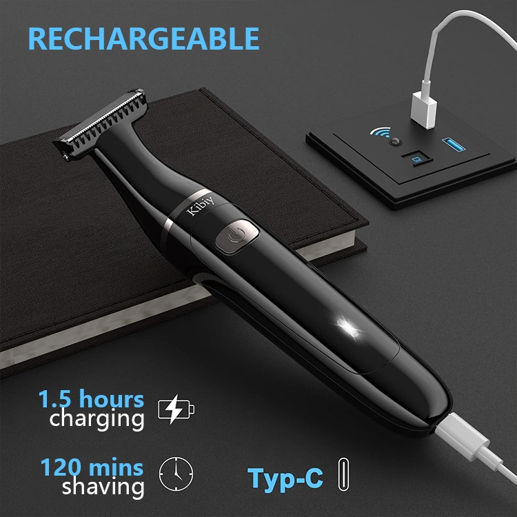 Rechargeable Electric Waterproof Body Groin Hair Trimmer Men Grooming