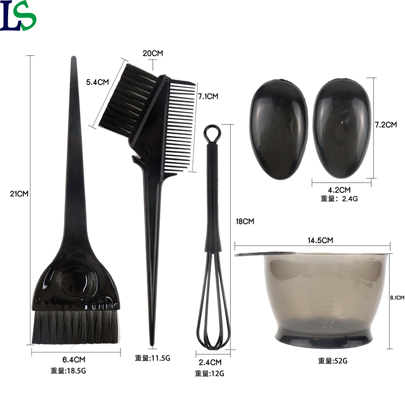 Custom Logo Barbershop Salon Hair Mixer Tinting Bowl Dye Brush Ear Cover Set Dyeing Tools Hairdressing Styling Hair Coloring Kit