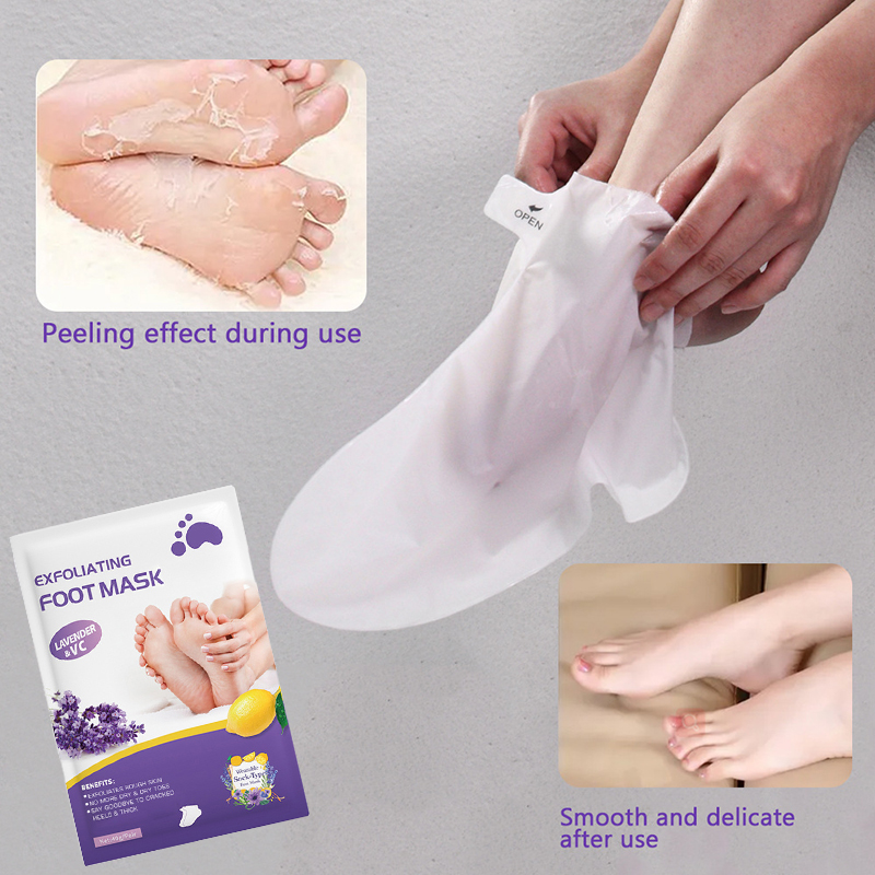 Wholesale 40g Foot Care Prevents Dryness Soften Cutin Lavender & VC Exfoliating Foot Peel Mask