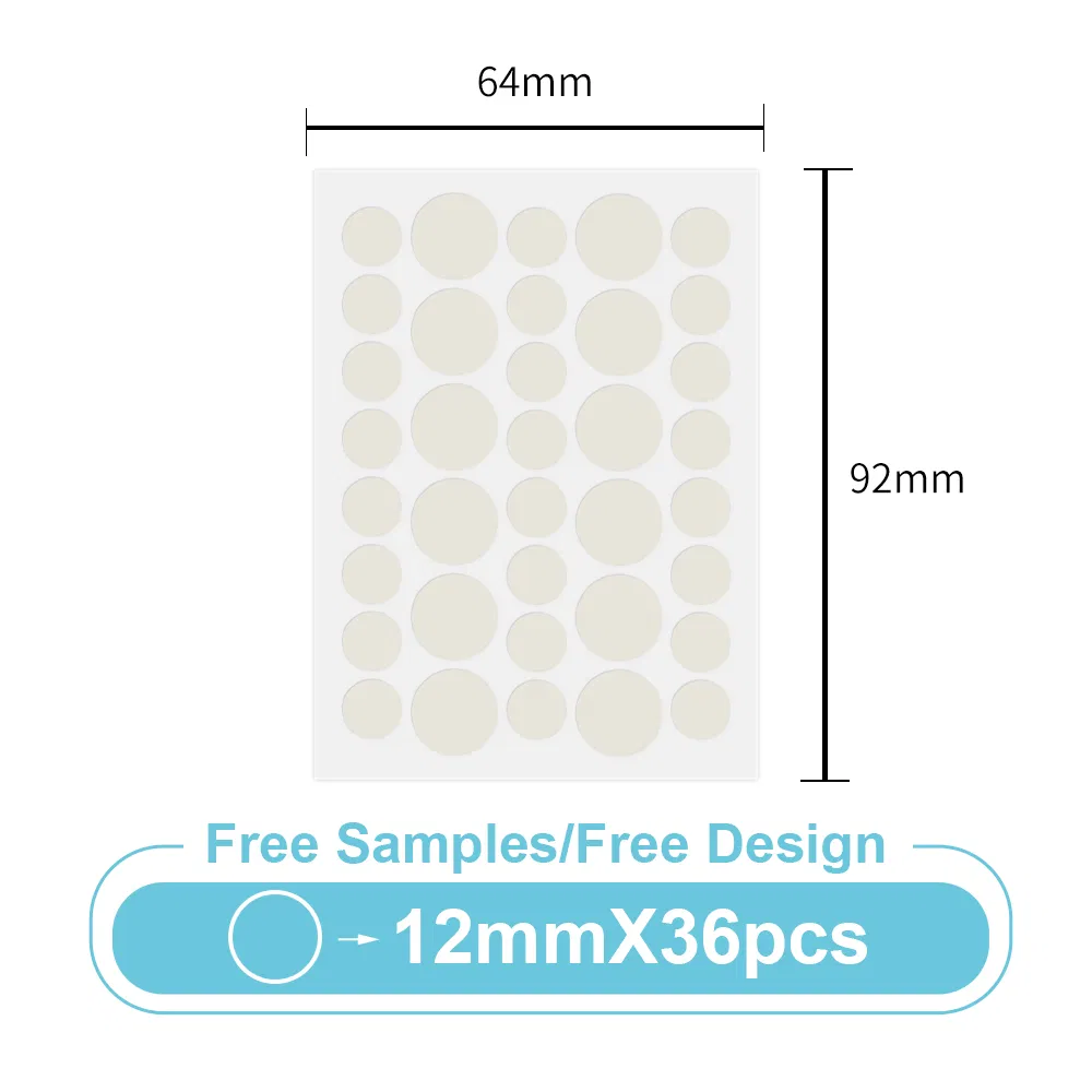 Private Label Custom Hydrocolloid Acne Patches - Healing Spot Treatment Dots