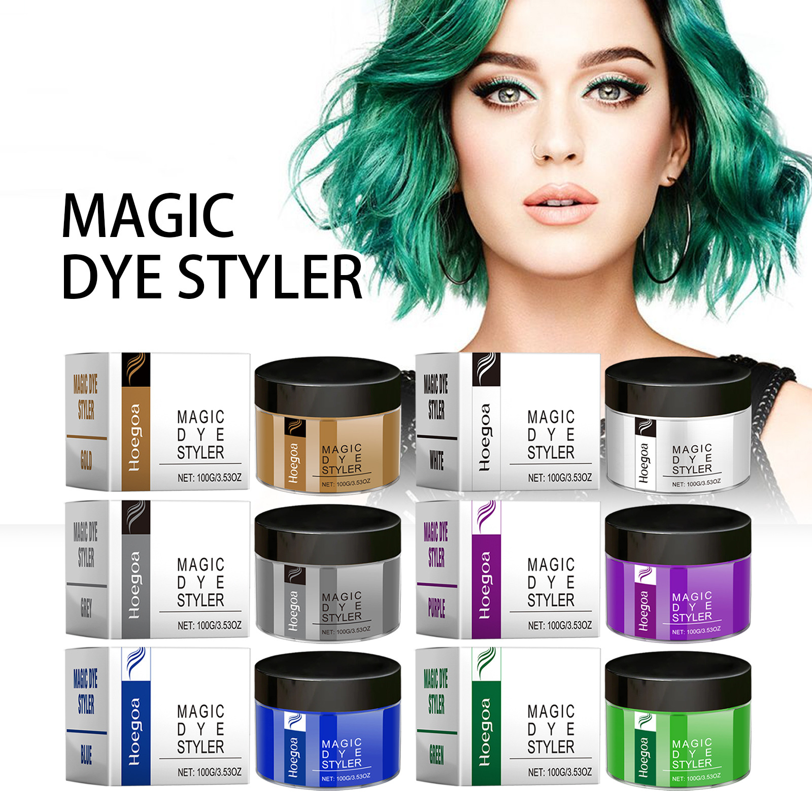 Customized Logo 6 Colors Beeswax Hair Styling Wax Cruelty-Free Nourishing Brightening Low Damaged Strong Holding Easy Coloring