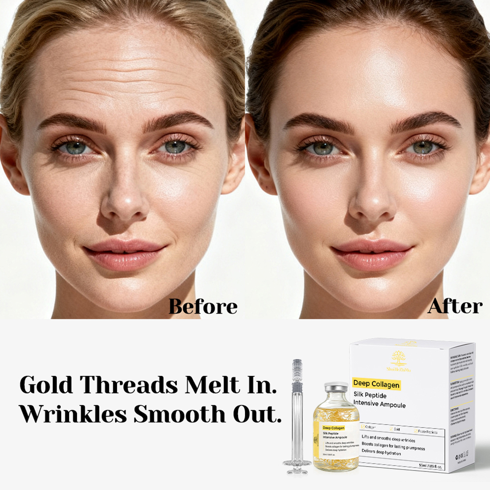 Wholesale Vegan Deep Collagen Silk Peptide Lifting Ampoule Anti Aging Firming Serum OEM Private Label