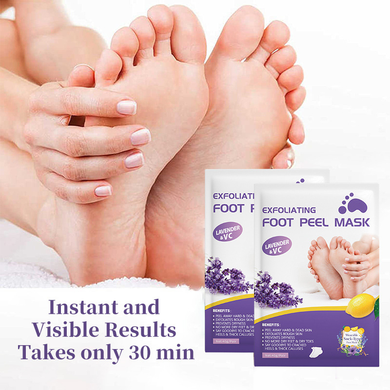 Wholesale 40g Foot Care Prevents Dryness Soften Cutin Lavender & VC Exfoliating Foot Peel Mask
