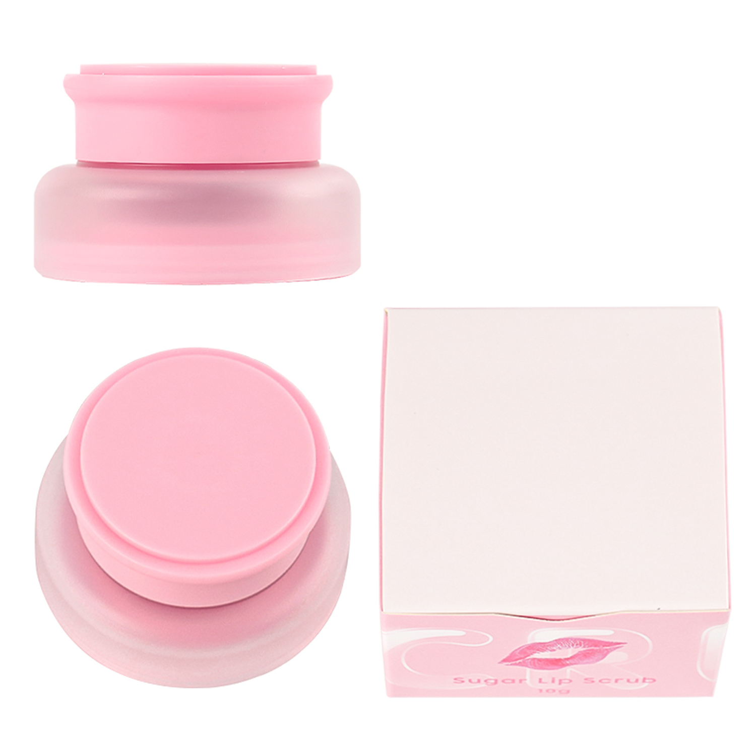Natural Vegan Moisturizing Strawberry Lip Scrub Pink Package Hot Selling Lip Scrub