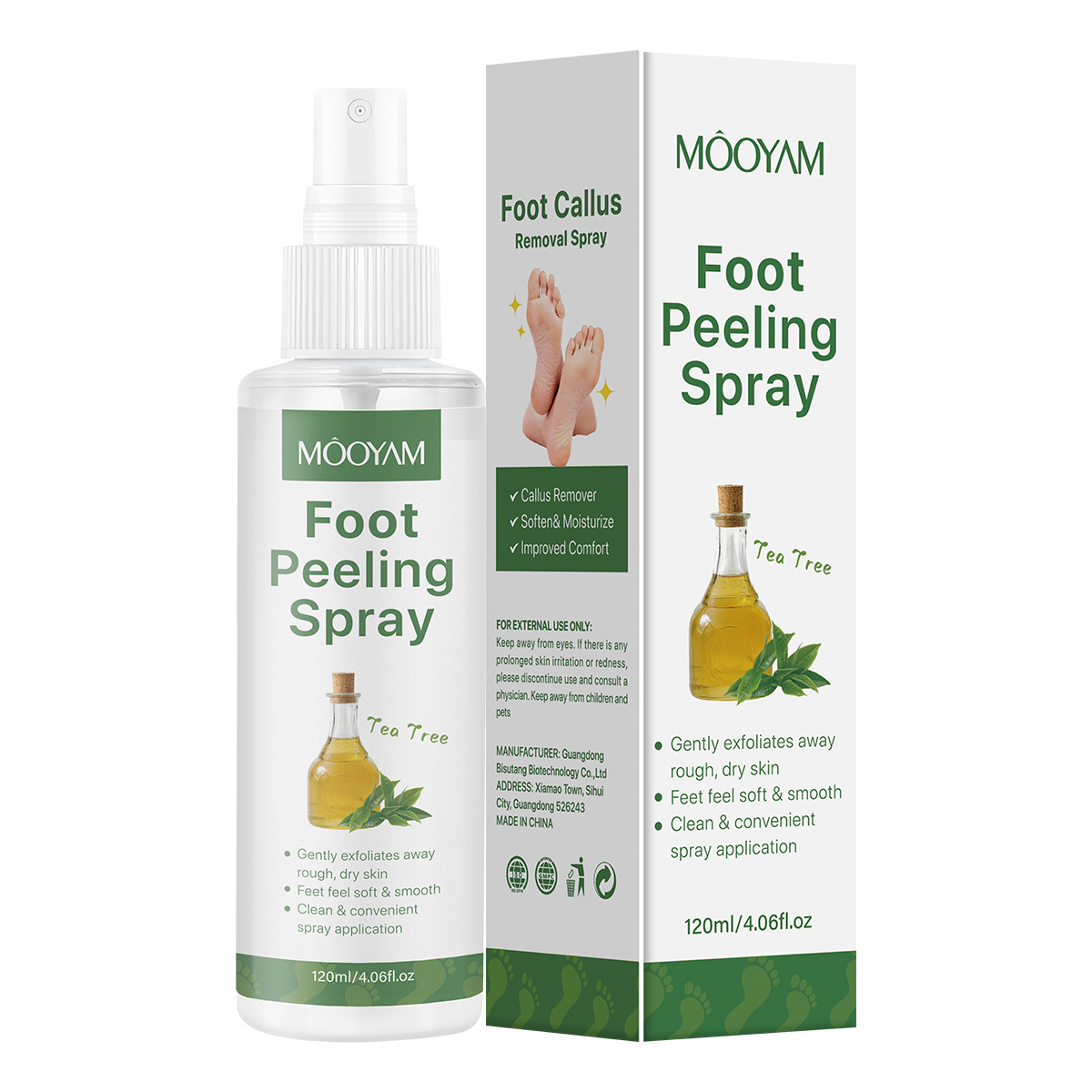 Wholesale foot care spray for deep cleansing, gentle exfoliation, and prevention of dry, cracked feet for home use.
