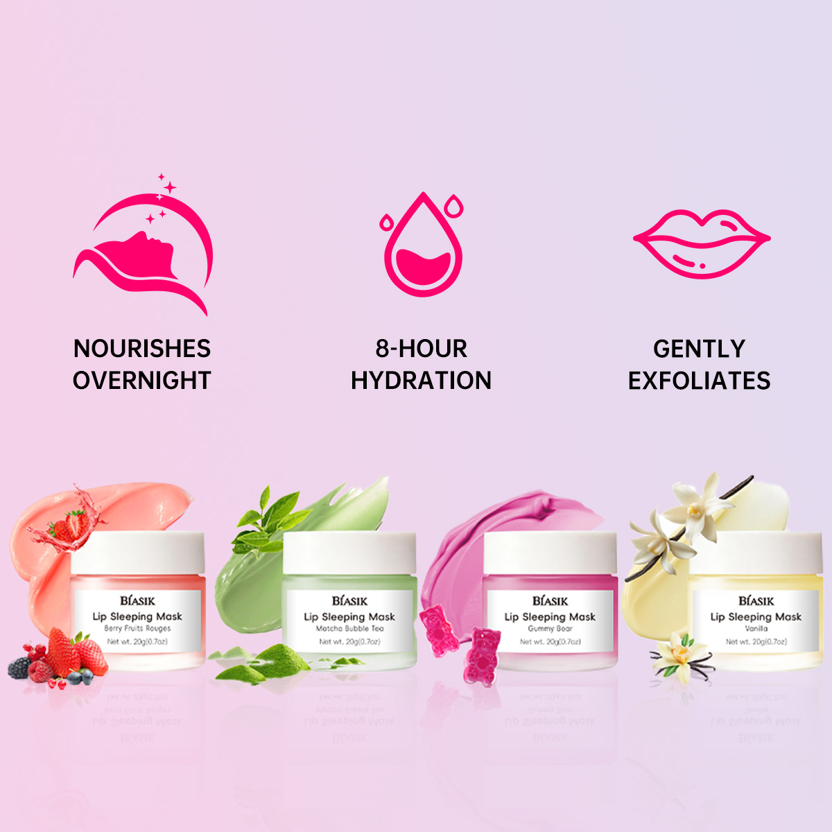 Berry Fruits Rouges Lip Sleeping Mask with Vitamin C Murumuru Shea Butter Antioxidants for Flaky Dry Lips Nourish Hydrate Mask