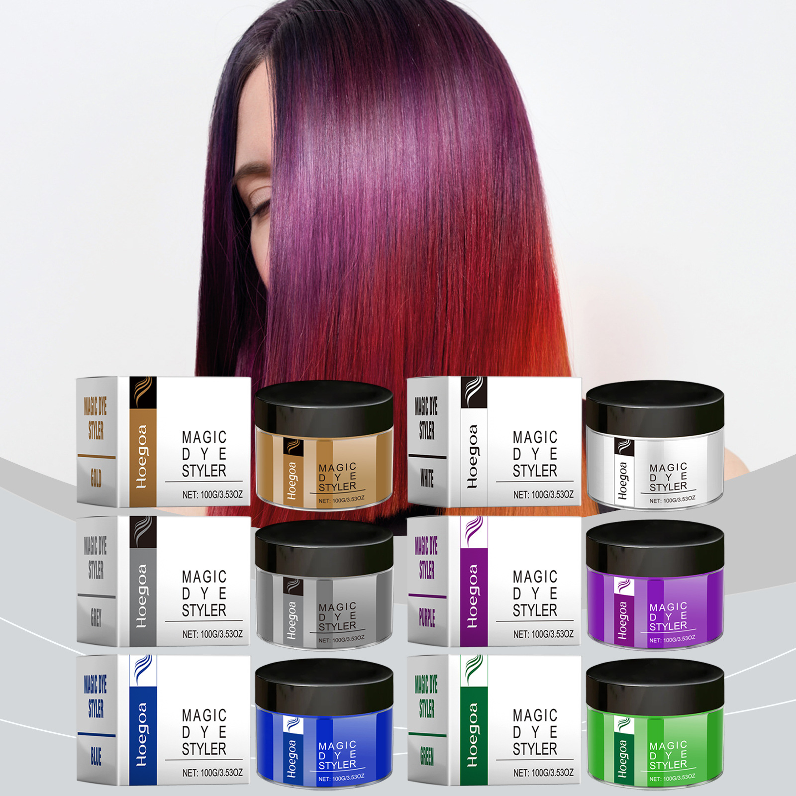 Customized Logo 6 Colors Beeswax Hair Styling Wax Cruelty-Free Nourishing Brightening Low Damaged Strong Holding Easy Coloring