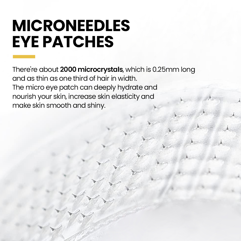 Oem Private Label Collagen Microneedle Eye Mask Eye Patches Anti Wrinkle Hyaluronic Acid Under Eye Microneedle Patch