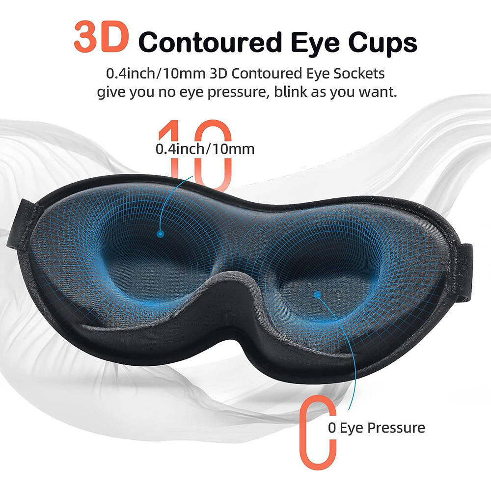 3d Eye Mask Blindfold Night Sleeping Eye Mask 3d Block Out Light Soft Comfort Memory Foam With Contoured Eye Cups
