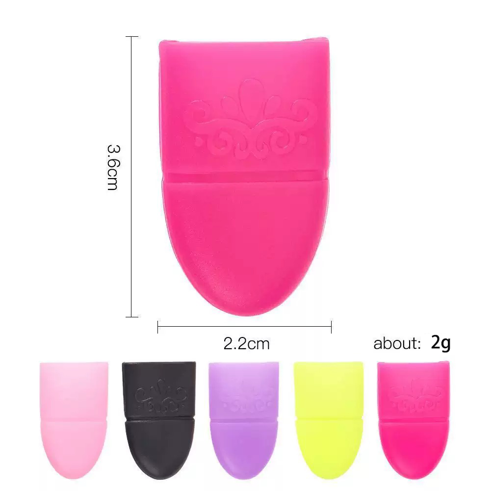 Manicure Care 5pcs Solid Set Pink Soft Silicone Nail Soak Caps Finger Gel Polish Removal Wraps Tool