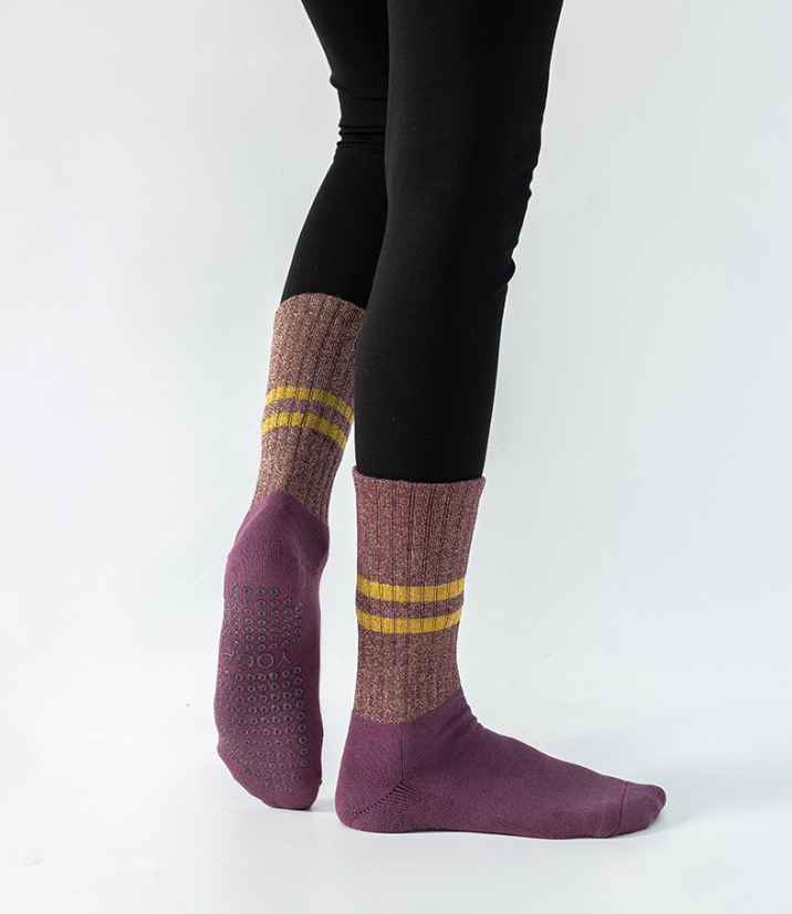 Pilates Moderate Elasticity Yoga Socks Long Snug Fit No Slipping Custom Color Low MOQ Calf Socks