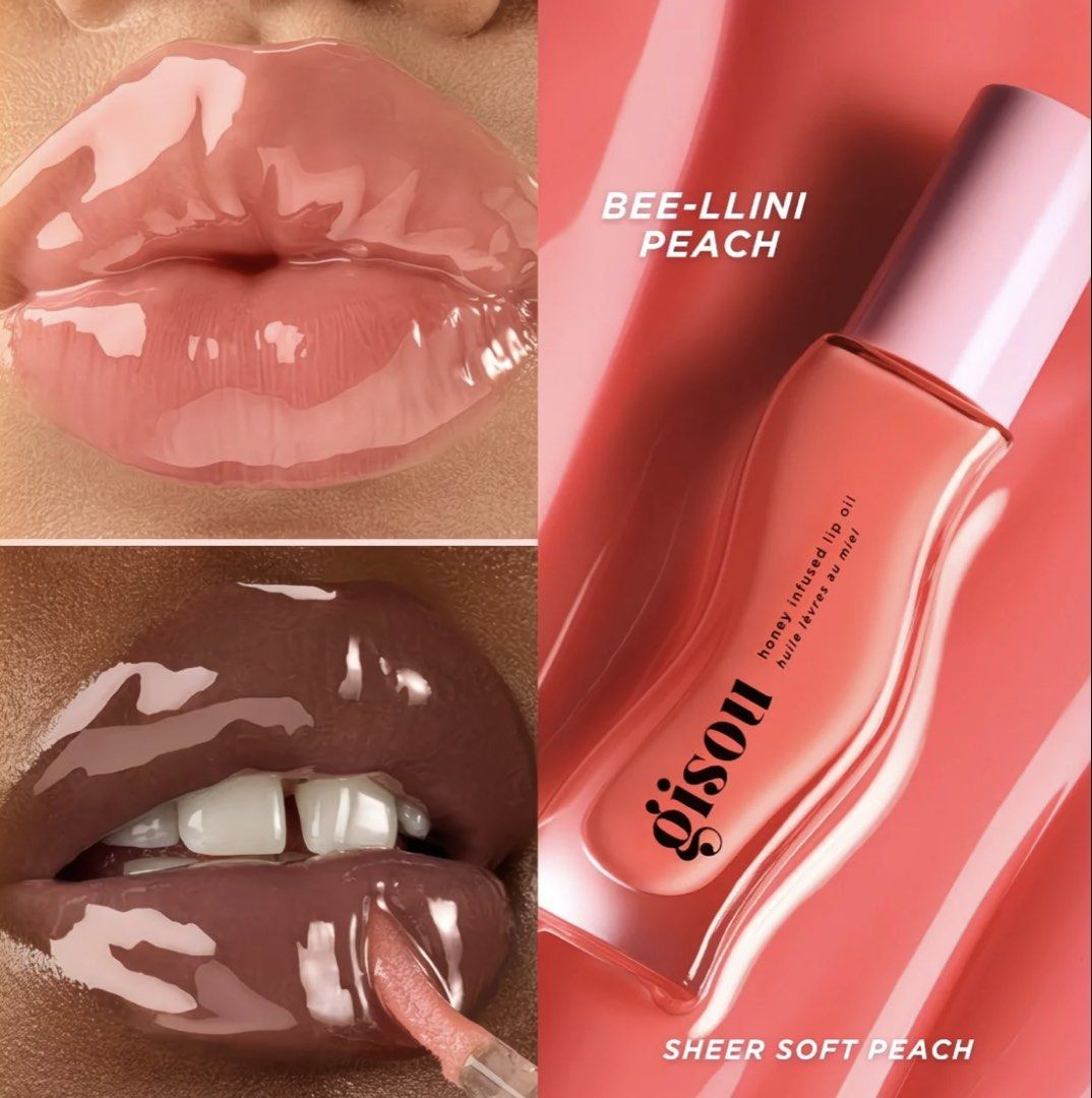 Honey Infused Lip Oil Moisturizing Repairing Fade Lip Lines Raspberry Plum Brightening Lip Glaze