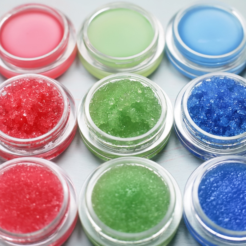 2 in 1 Sleeping Lip Care Moisturizing Organic Lip Balm Scrub and Lip Mask Set Vegan Fruit Pink Sugar Exfoliating Scrub
