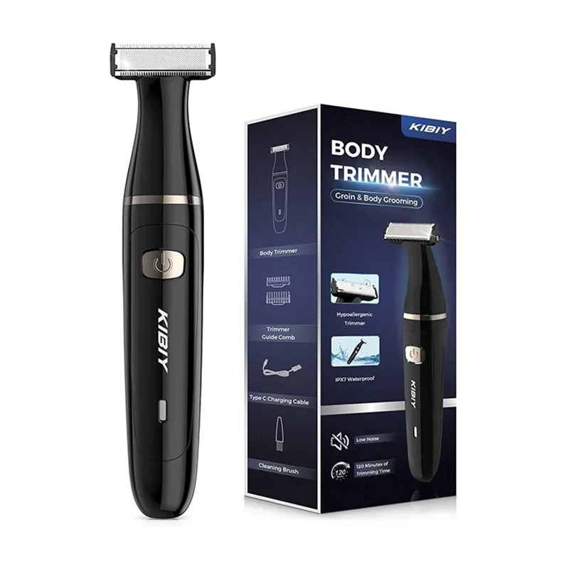 Rechargeable Electric Waterproof Body Groin Hair Trimmer Men Grooming