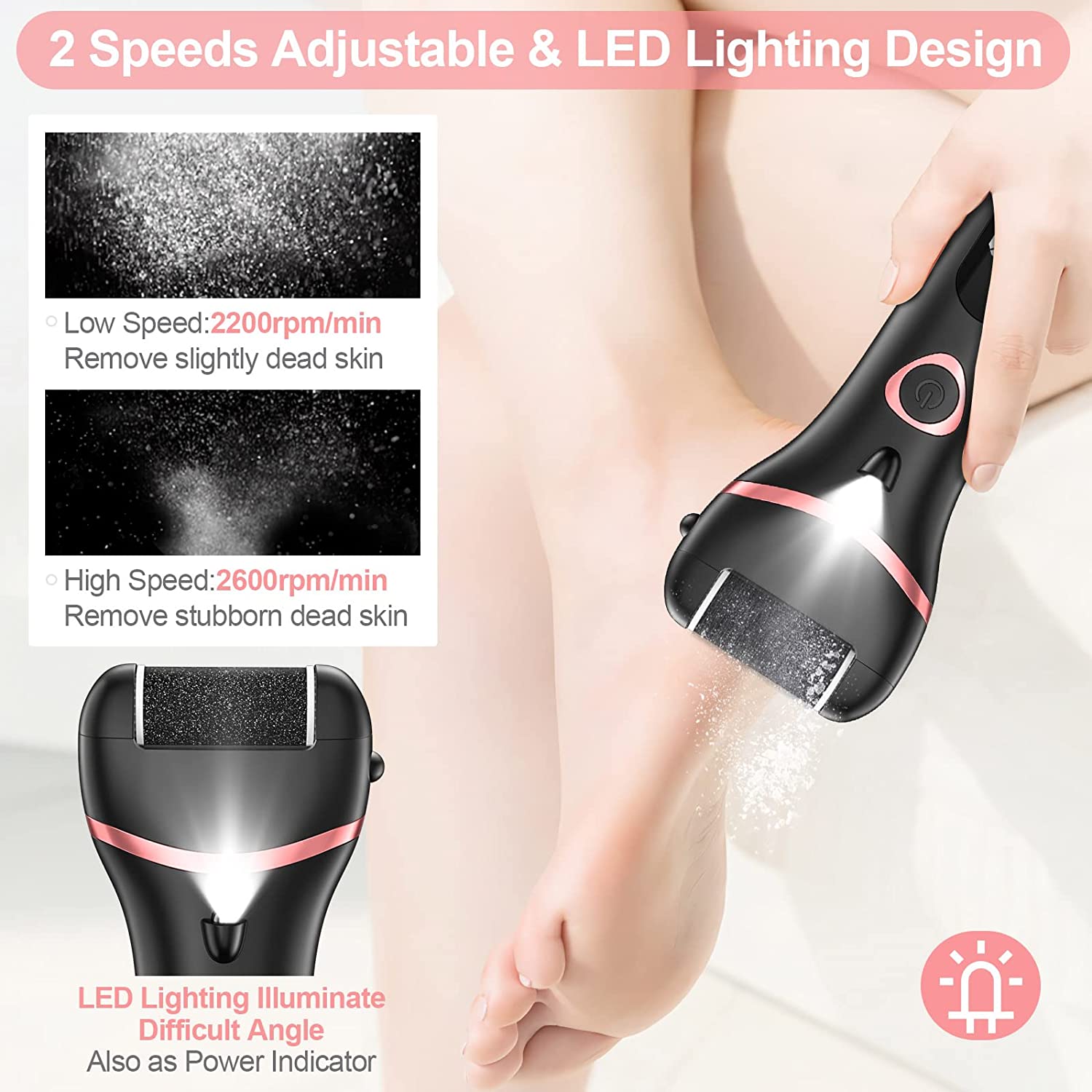 Rechargeable LED Display Electric Callus Remover for Foot Care