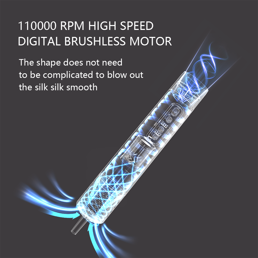 OEM Custom Color 1200W Hair Styler 110000 RPM Motor Speed Ionic Heat-Protectant Styling Tool Multi-attachment for Outdoor Hotel