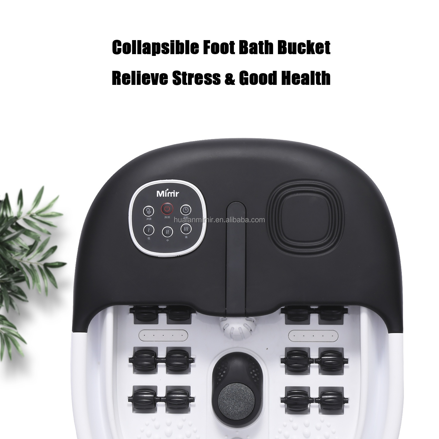 Folding Bath Bucket Foot Spa Massager with Heating Adjustable Temperature Bubble Massage Wireless Control 4.5-6L Capacity