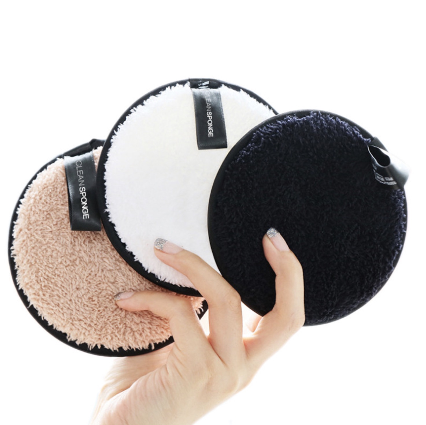 Microfiber Reusable Makeup Remover Pads Facial Cleansing Puffs Private logo Short Hair Make up Remove Pad