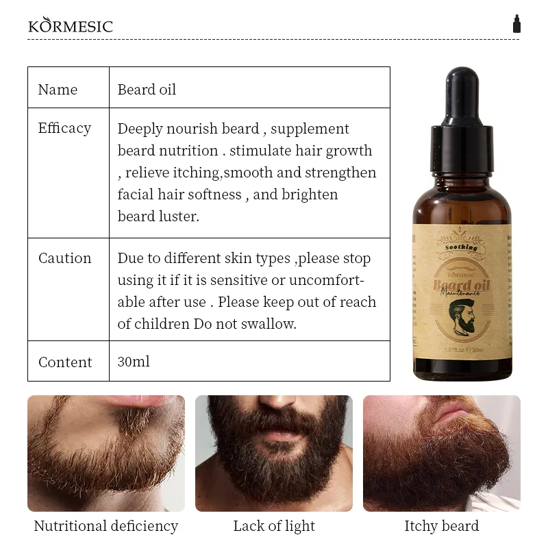 Premium Men's Beard Care Soft Shine Oil for Grooming