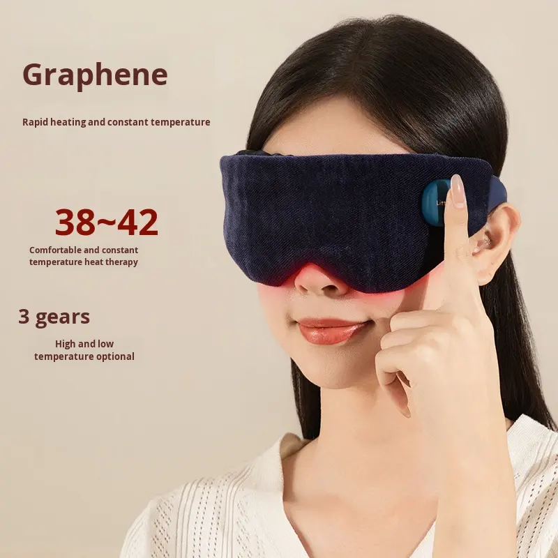 Wireless Heated Eye Massager Washable Electric Eye Mask 3 Vibration Modes Rechargeable Eye Bags Dark Circles
