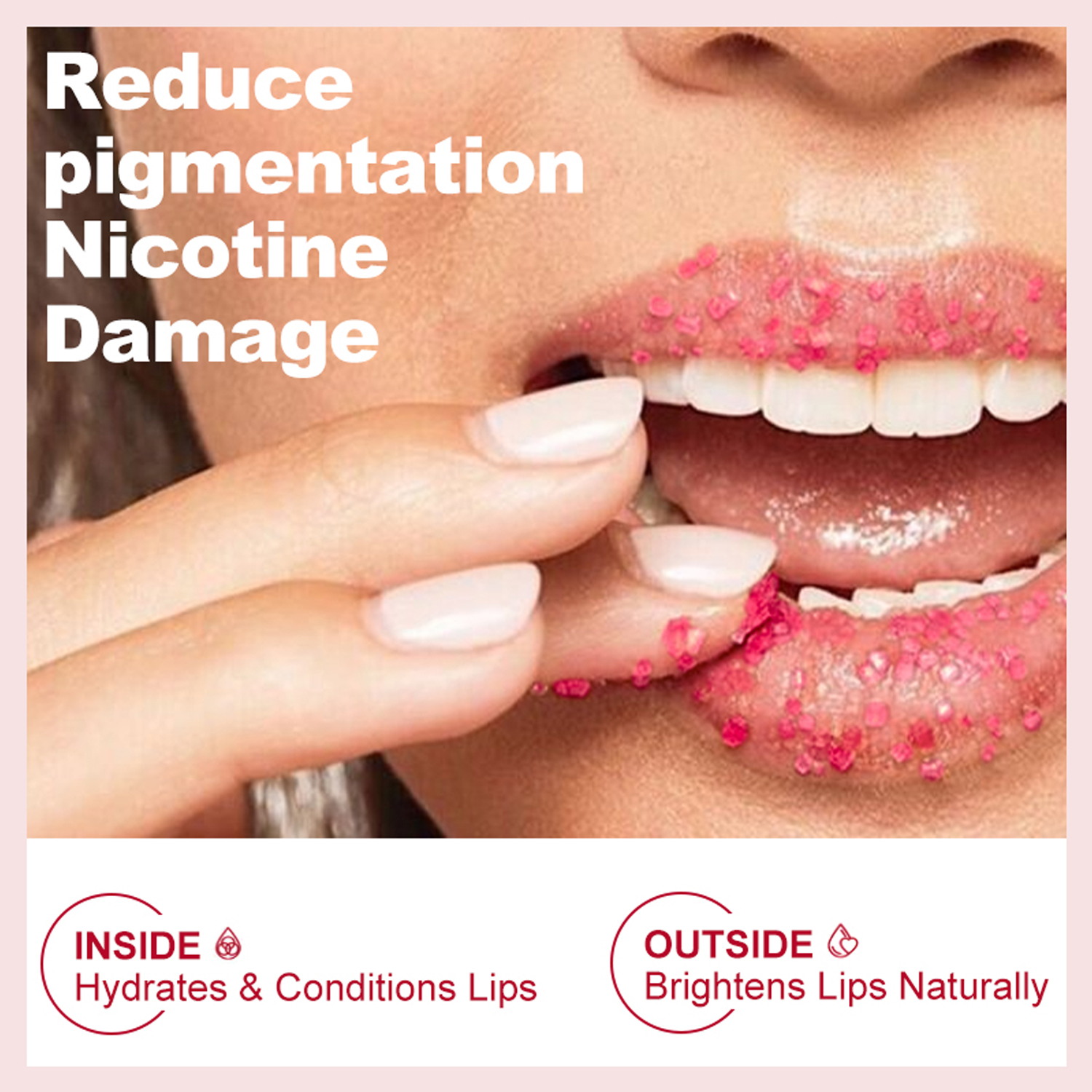 Natural Vegan Moisturizing Strawberry Lip Scrub Pink Package Hot Selling Lip Scrub