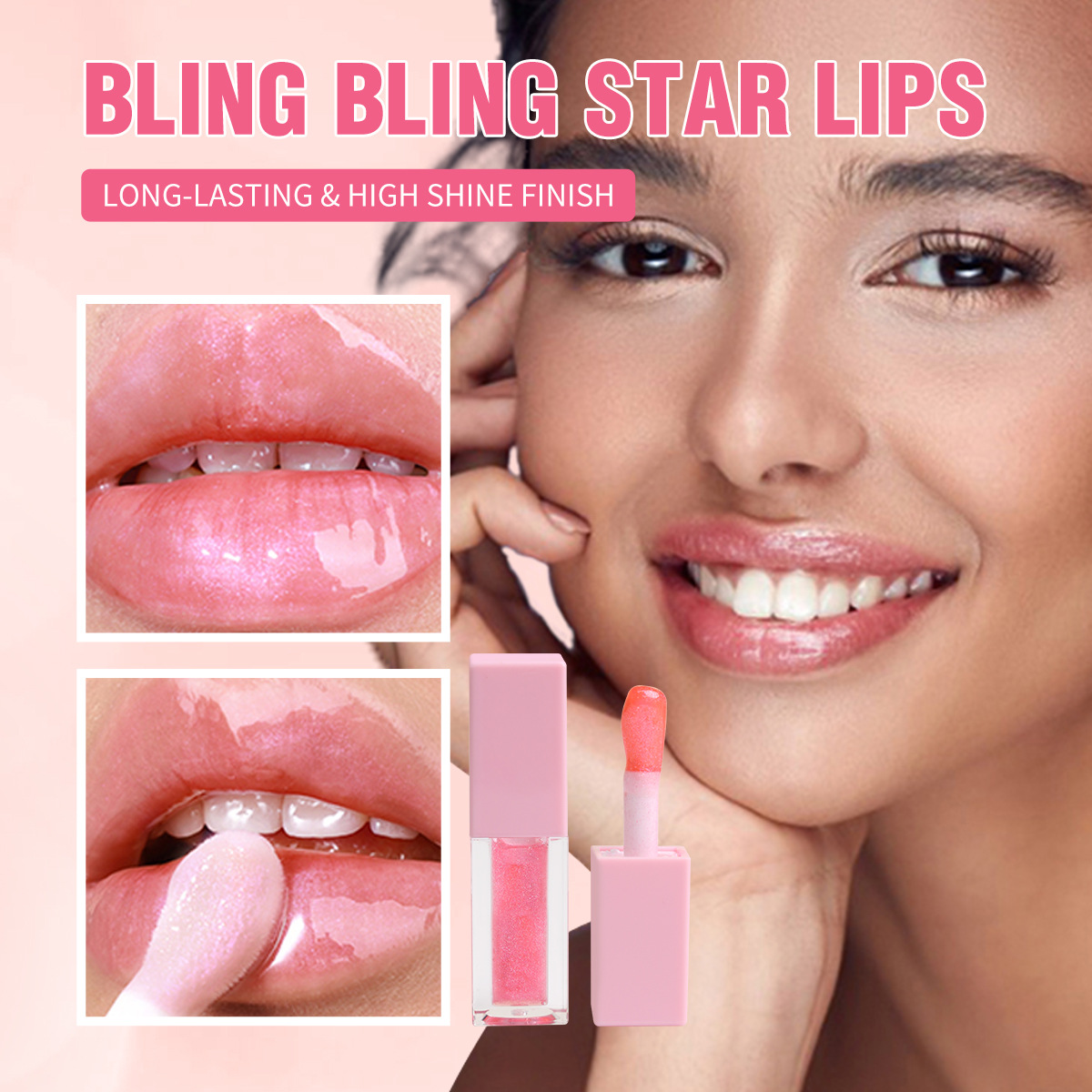 Private Label Customized Lip Gloss Long-Lasting Moisturizing Transparent Pearlescent Lip Oil Made with Organic Shea Butter