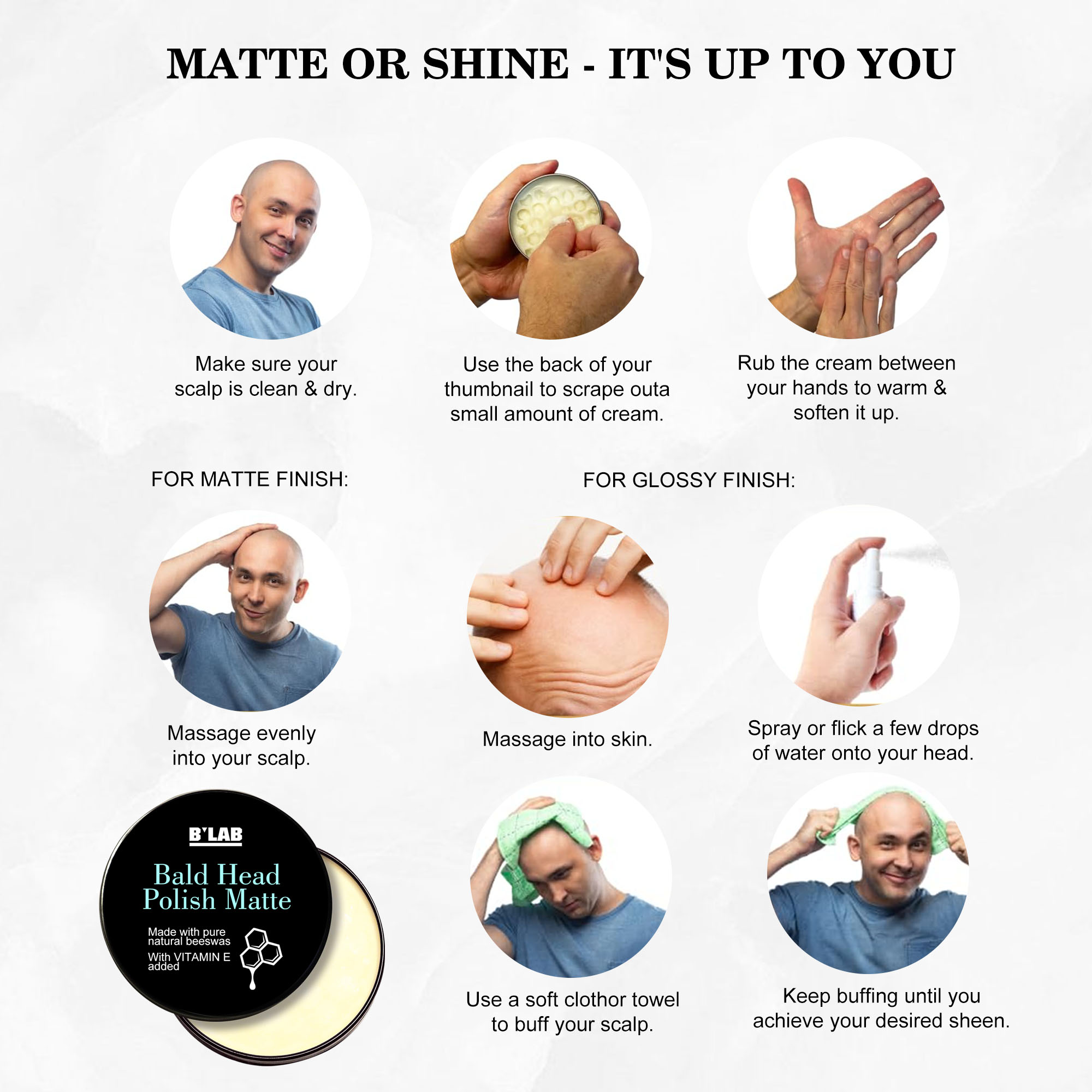 Private Label Hair Care Men Aftershave Polish For Men Waterproof Protection Bald Heads Long Lasting Moisturizing Bald Head Cream
