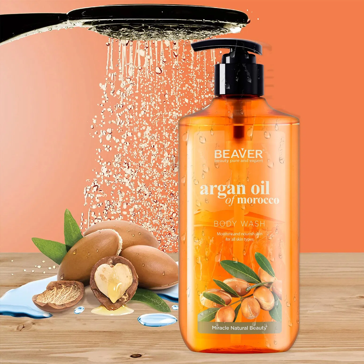 Beaver Argan Oil Body Care Product Shower Gel Bath and Body Wash