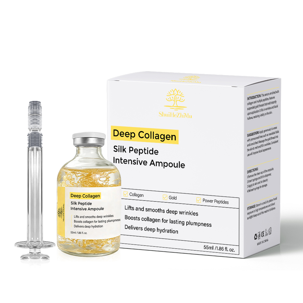 Wholesale Vegan Deep Collagen Silk Peptide Lifting Ampoule Anti Aging Firming Serum OEM Private Label