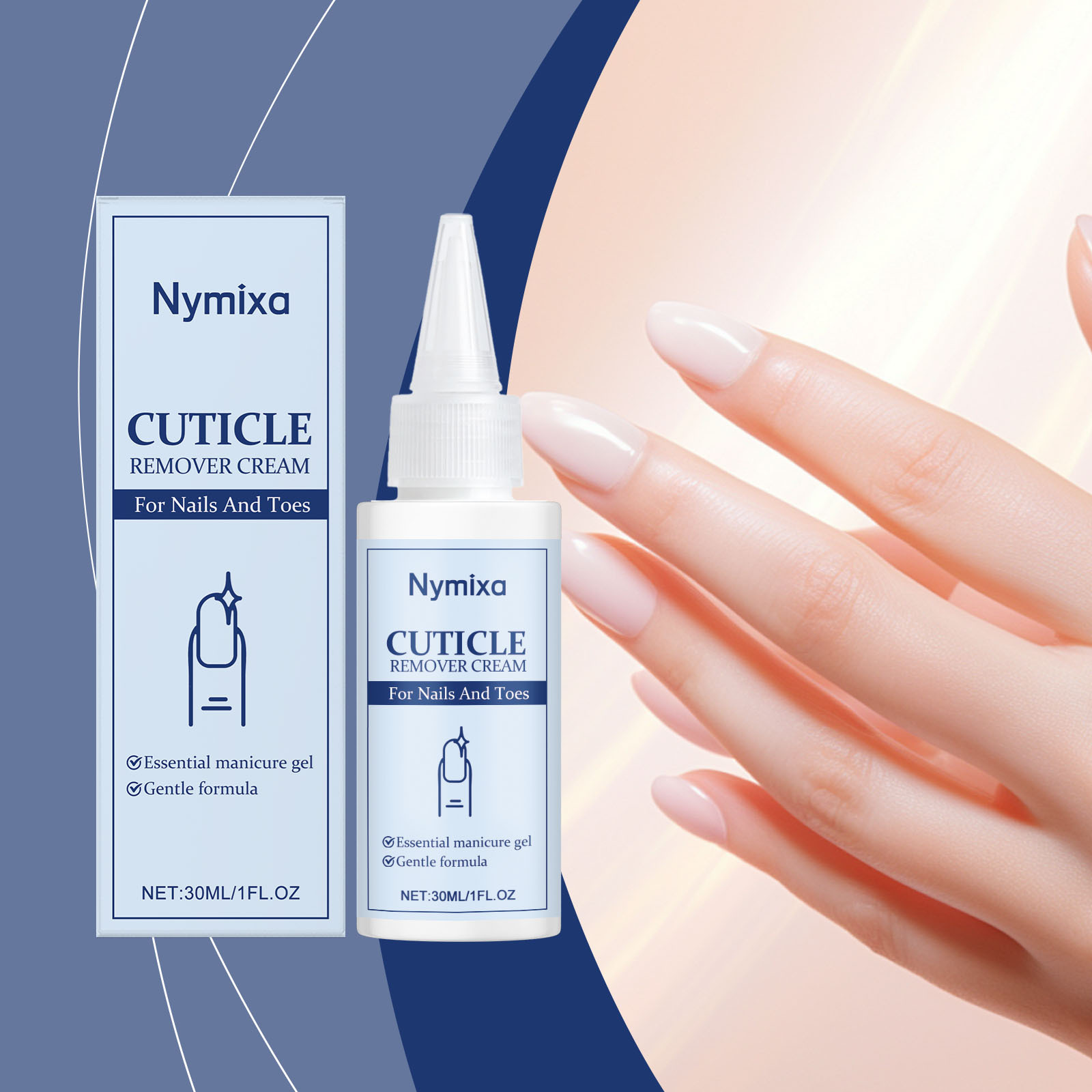 Nymixa Cuticle Remover Cream Nail Care Moisturizing Hands and Feet Nails Softening Natural Brightening Smooth Daily Care