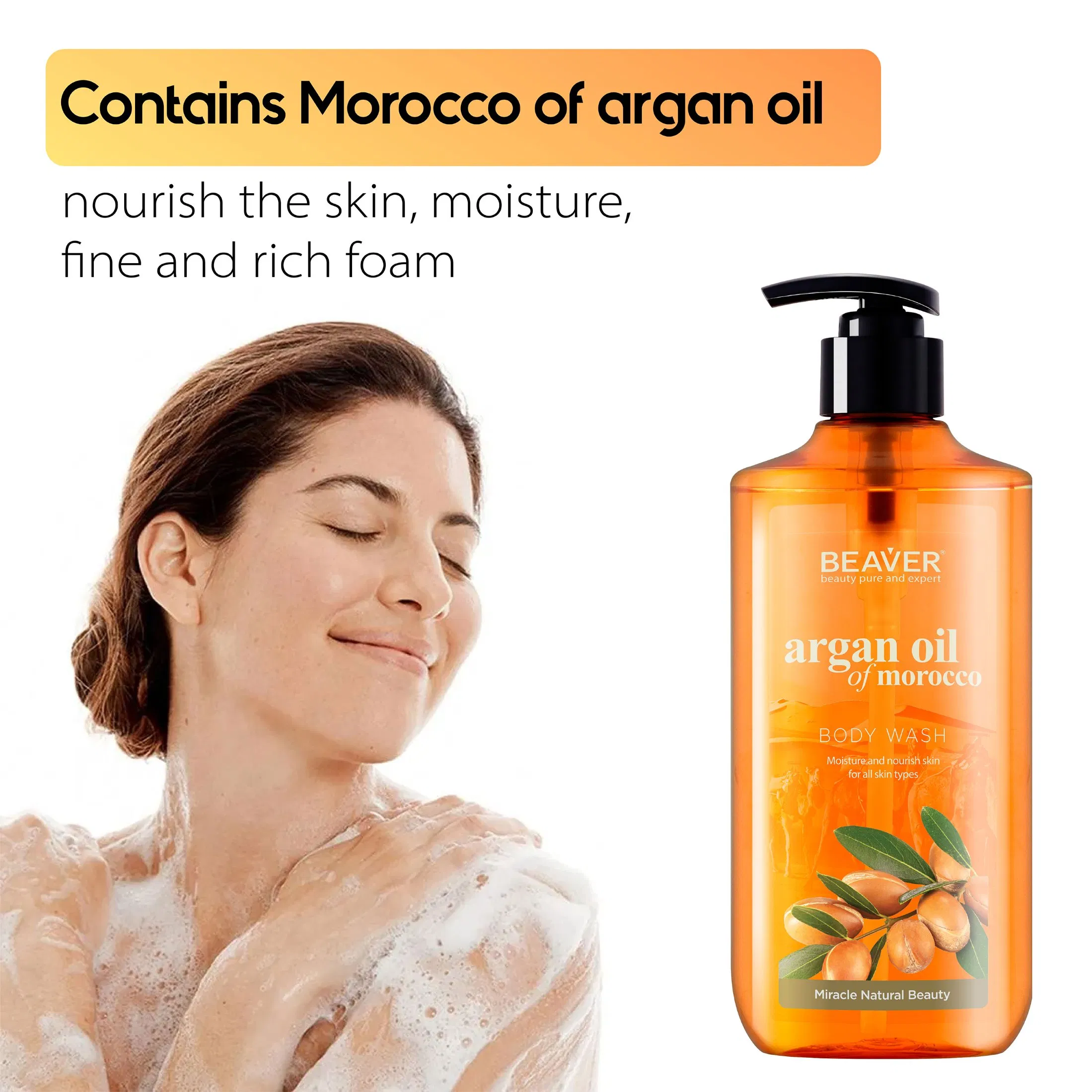 Beaver Argan Oil Body Care Product Shower Gel Bath and Body Wash