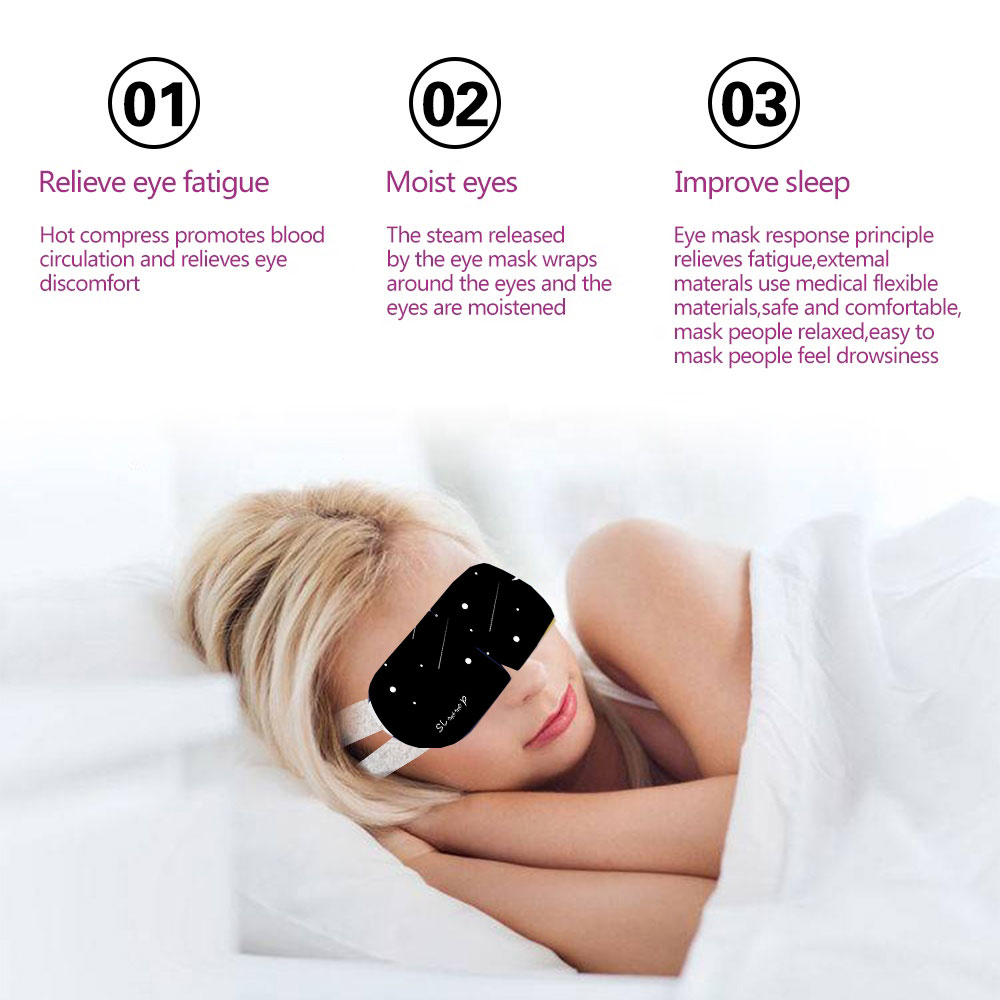 OEM Logo Lutein Steam Hot Compress Eye Mask Relieve Fatigue Hydrotherapy Massage Blackout Disposable Eye Patch Manufacturer
