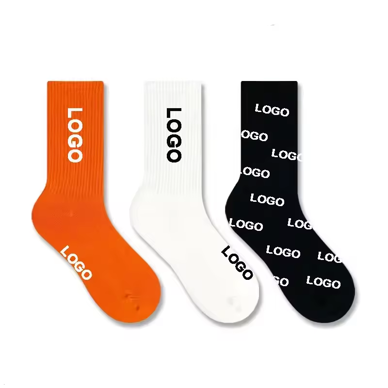 Customizable Bamboo Cotton Crew Socks Black Elite Calcetines No Minimum Order Private Label Bottom Logo Placement Youth Size