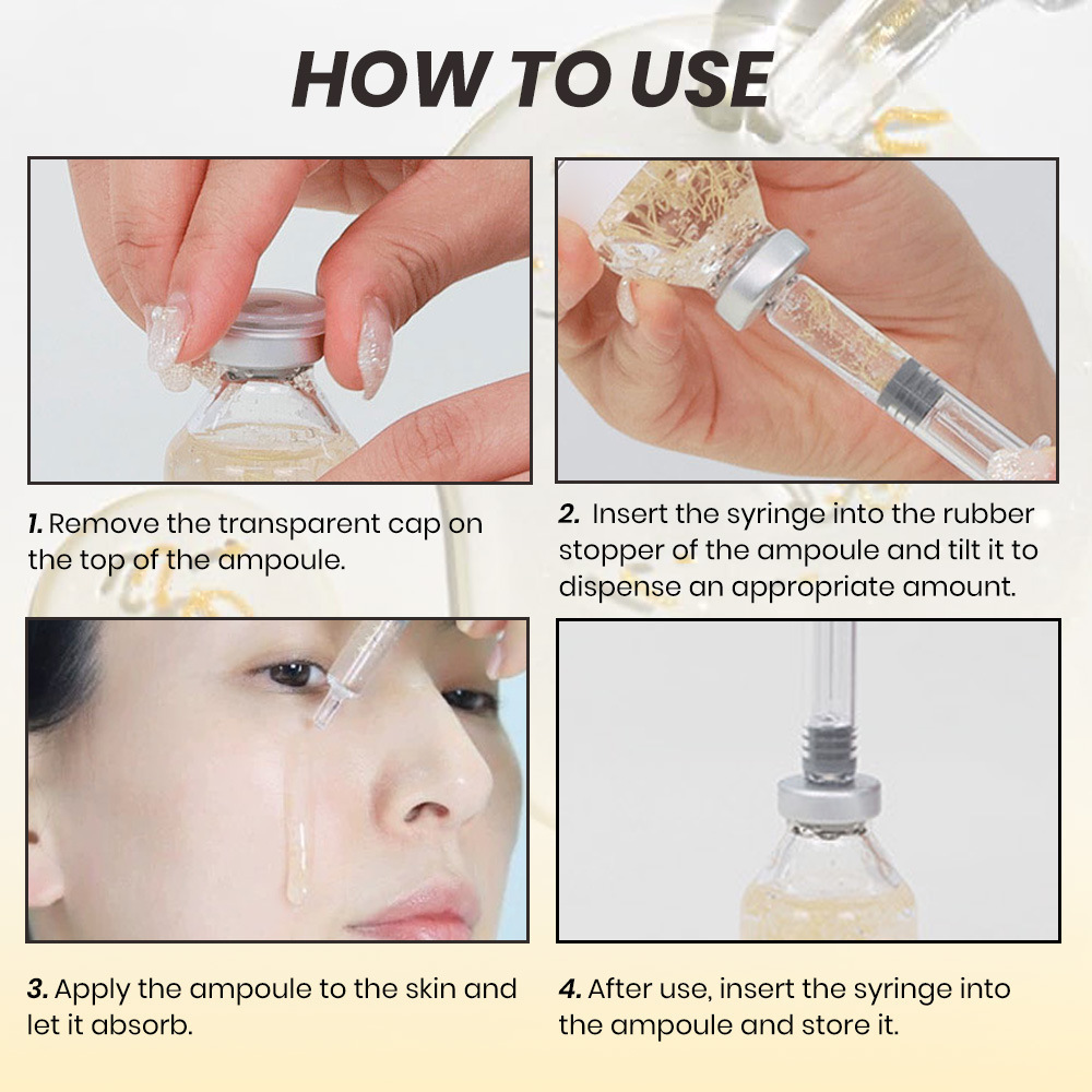 Professional Hyaluronic Acid Anti-Aging Silk Peptide Ampoule Multi-effect Face Lifting Serum Deep Collagen Peptide Serum