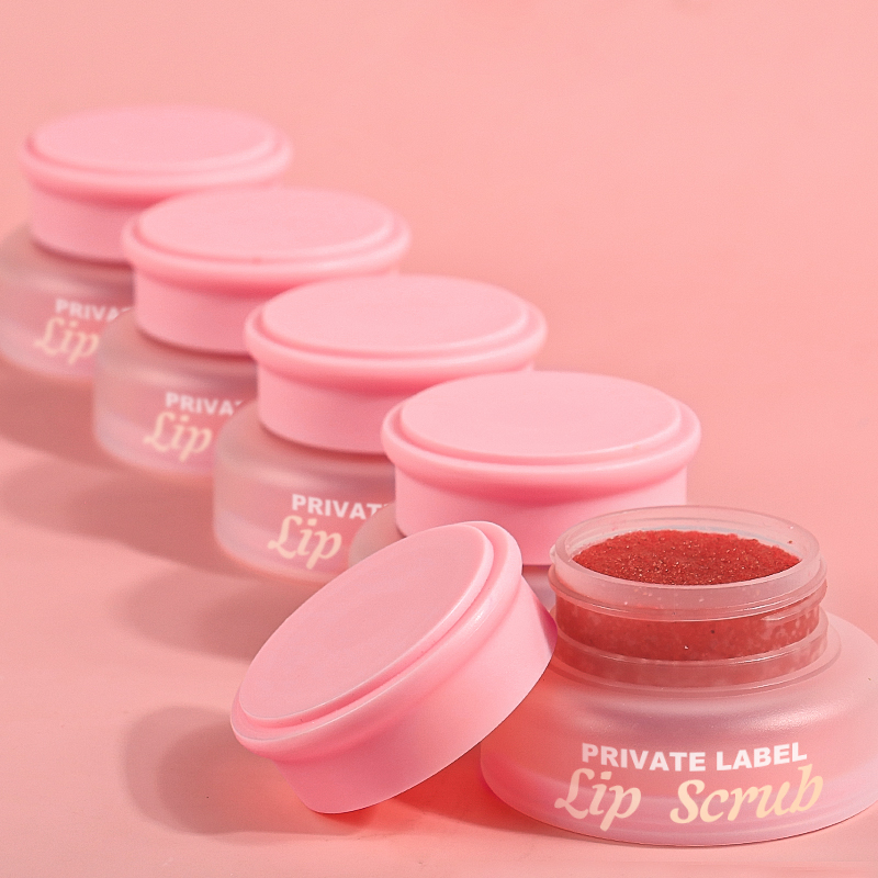 Natural Vegan Moisturizing Strawberry Lip Scrub Pink Package Hot Selling Lip Scrub