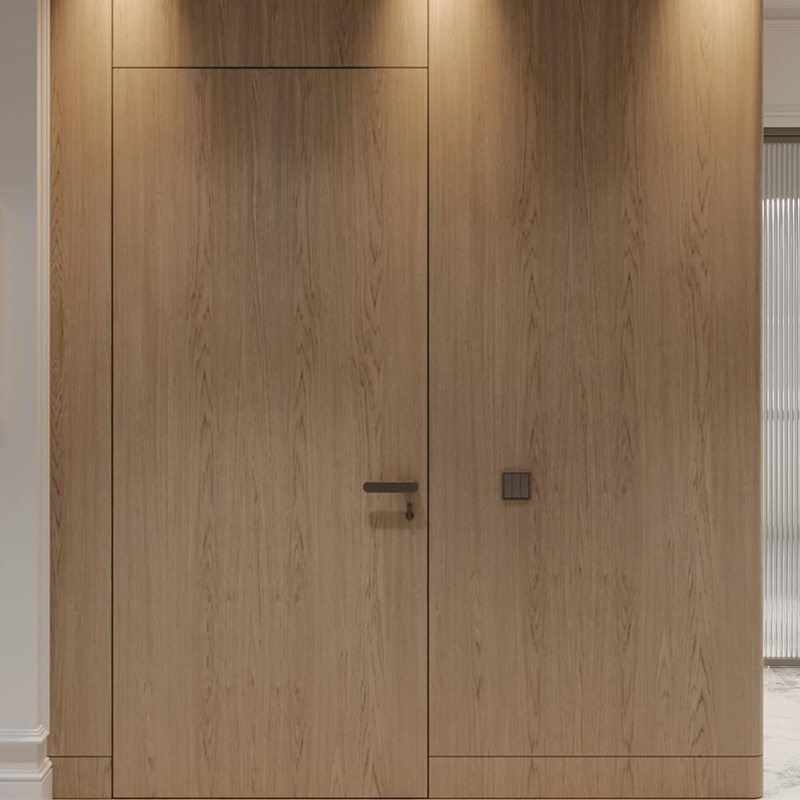OUNA Luxury Aluminum Wood Interior Door for High End Villa and Apartment Projects Offers Custom Modern or Classic Style